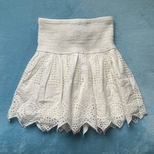 HEMANT & NANDITA White Lace Mini Skirt